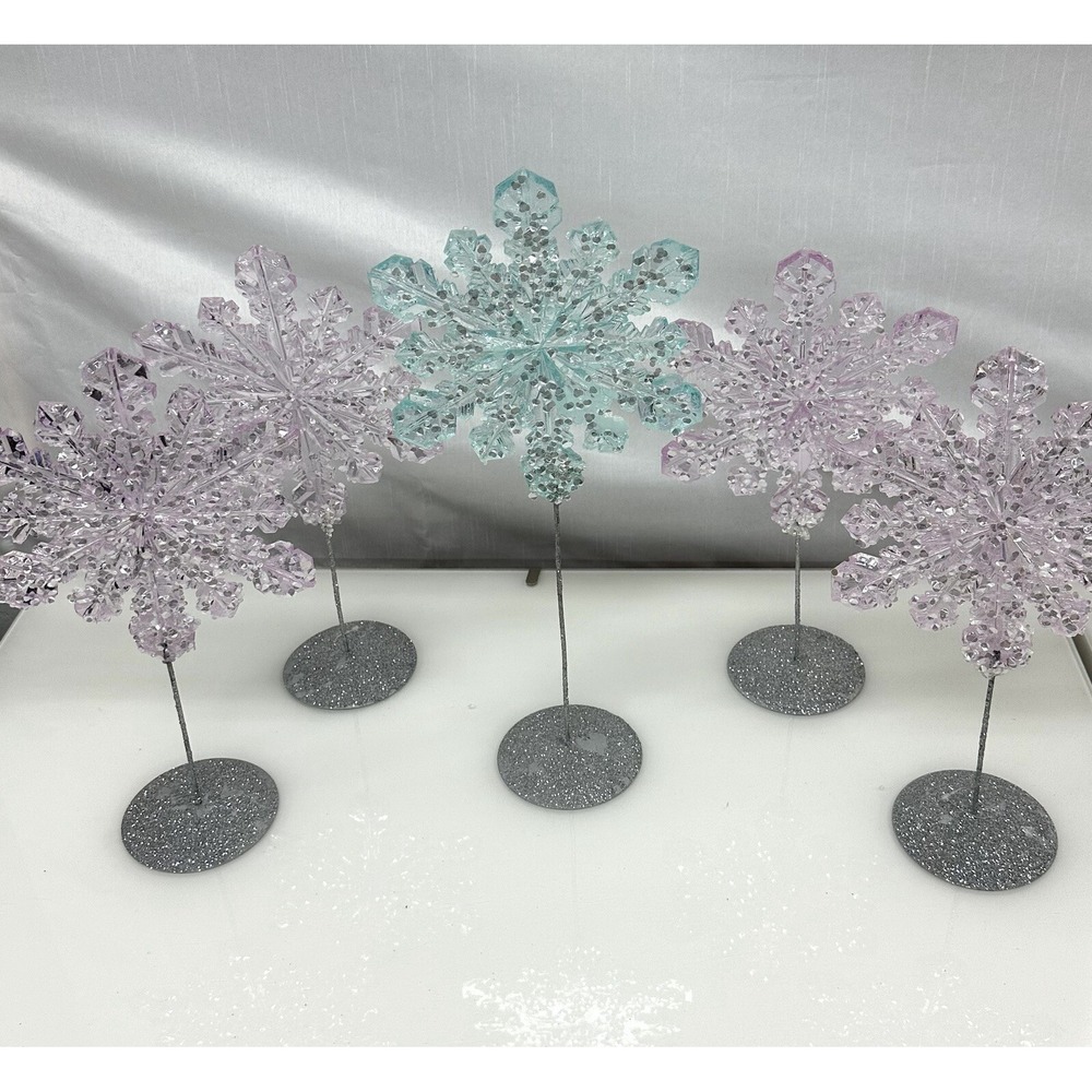 Decorative snowflakes with plastic and rhinestones party,Christmas NY Set of 5 - Picture 4 of 11